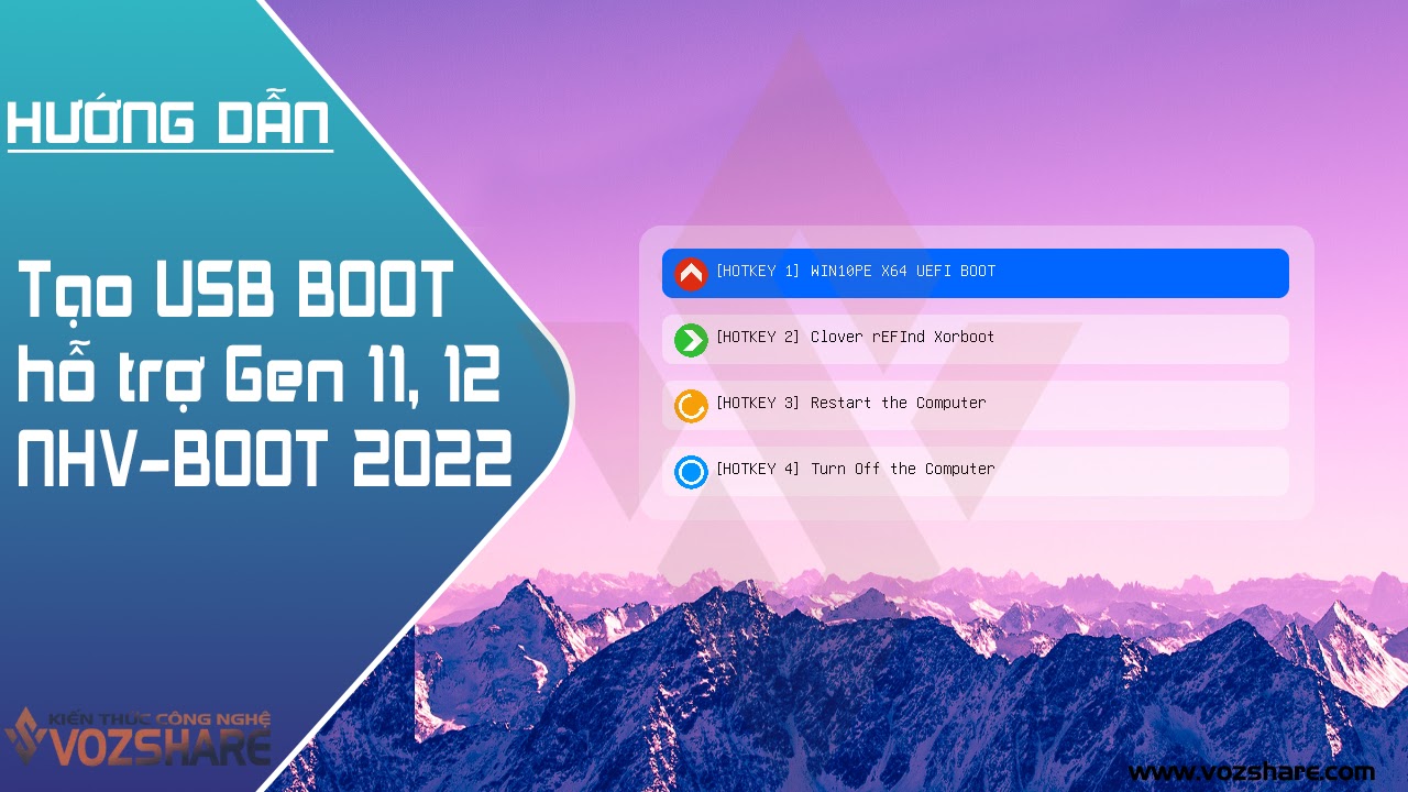Cách tạo USB BOOT hỗ trợ Gen 11, 12 với NHV-BOOT 2022