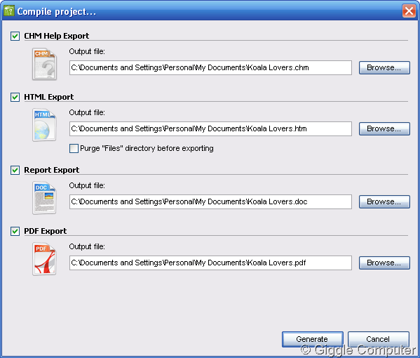 Compile project