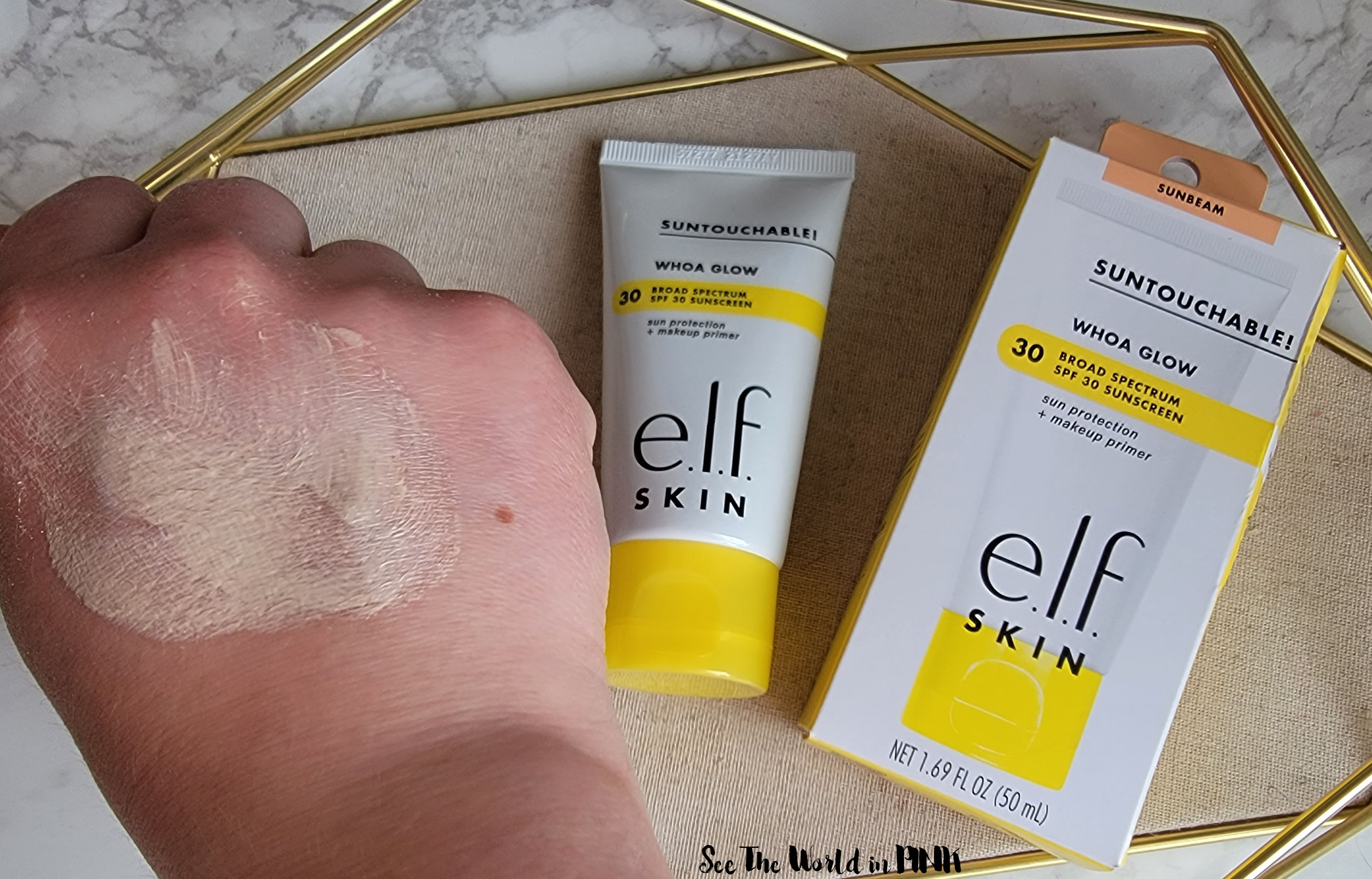 Glowing With New ELF Products - Whoa Glow SPF, Halo Glow Liquid Filter, Halo Glow Blush and Highlighter Beauty Wand, Lip Lacquer, and Lash 'N Roll Mascara