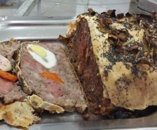 Foto do bolo de carne moída. Uma das receitas Réveillon 2015