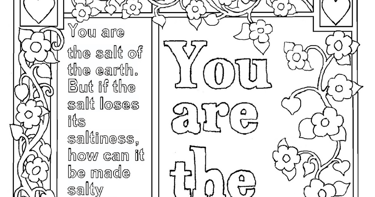 Download Coloring Pages for Kids by Mr. Adron: Matthew 5:13 Print ...