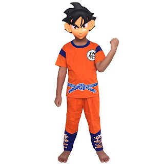 Baju Anak Kostum Topeng Superhero Son Goku Dragon Ball