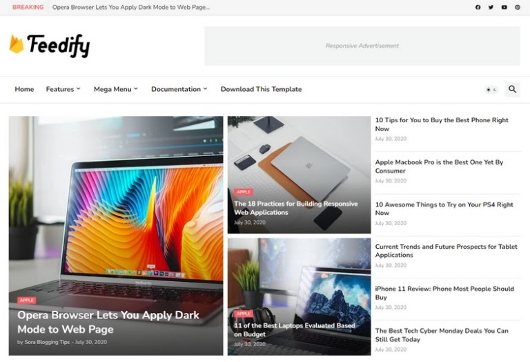 Feedify blogger template Premium Free Download in 2022