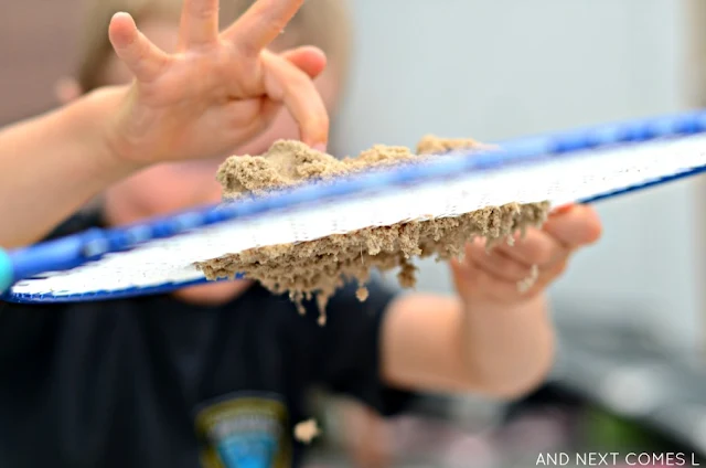 Kinetic sand fine motor sensory activity