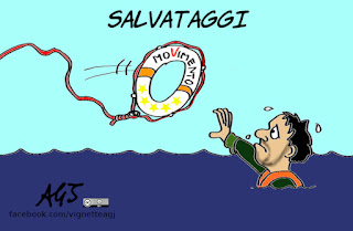 salvini, diciotti, senato, autorizzazione a procedere, processo, m5s, lega, satira, vignetta