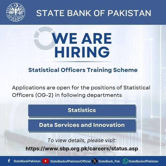 State Bank of Pakistan - Statistical Officers Training Scheme-2024