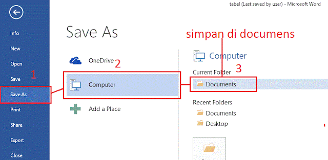 Untuk membuat tabel di artikel simpan terlebih dahulu pada notepad