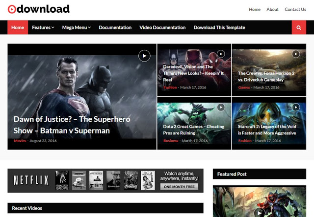 Video Download Blogger Template