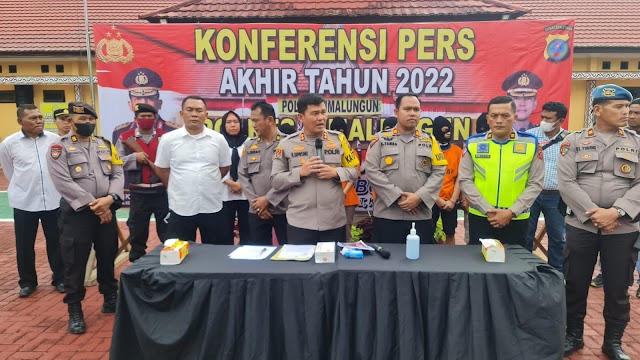 Kapolres Simalungun Pimpin Rilis Akhir Tahun Sampaikan Capaian Kinerja Selama Tahun 2022