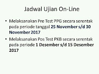 Jadwal Ujian Online PPG Tahun 2017