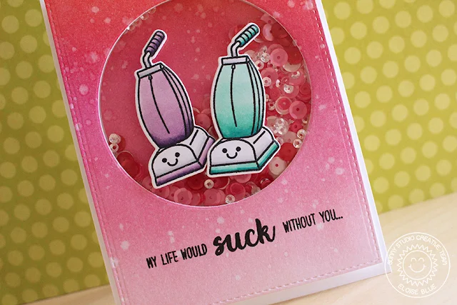 Sunny Studio Stamps: That Sucks Shaker Card by Eloise Blue