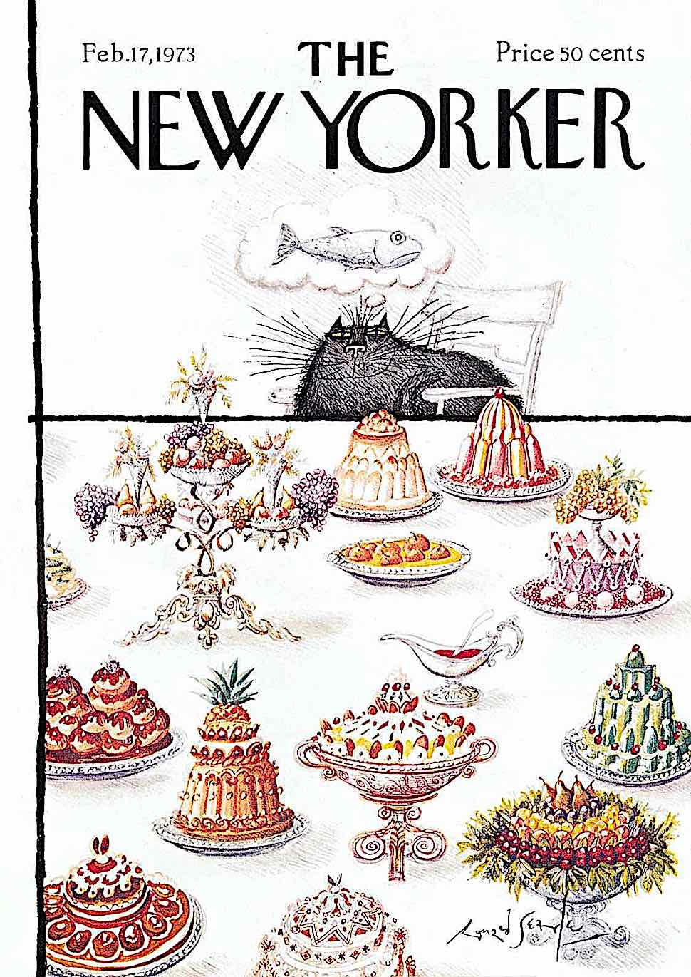 a Ronald Searle illustration for The new Yorker Feb. 17 1973