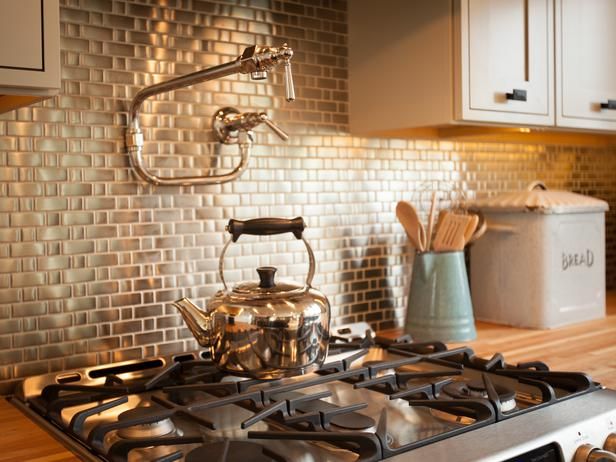 Metallic Tiles Backsplash