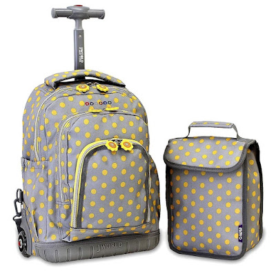 Rolling suitcase and a backpack with padded straps