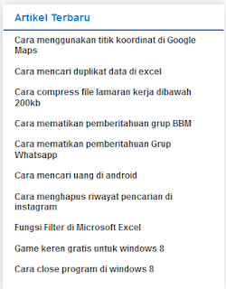 cara membuat widget artikel terbaru