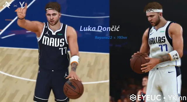 NBA 2K24 Luka Doncic Cyberface (3 Hairstyles & Accessories)