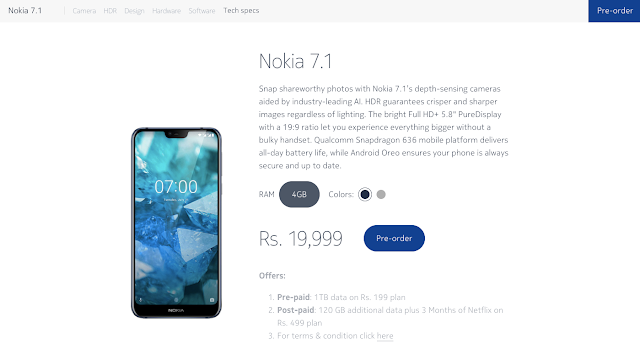 Nokia 7.1 price in India