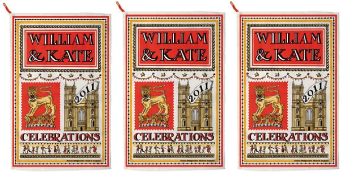 william and kate royal wedding tea towel. royal wedding teatowel.