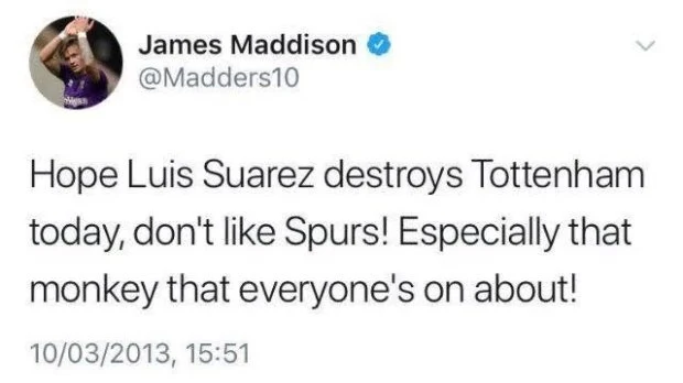 James Maddison removes 2012 anti-Tottenham tweets prior to Spurs move