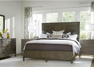 gray queen bed from the Playlist Collection