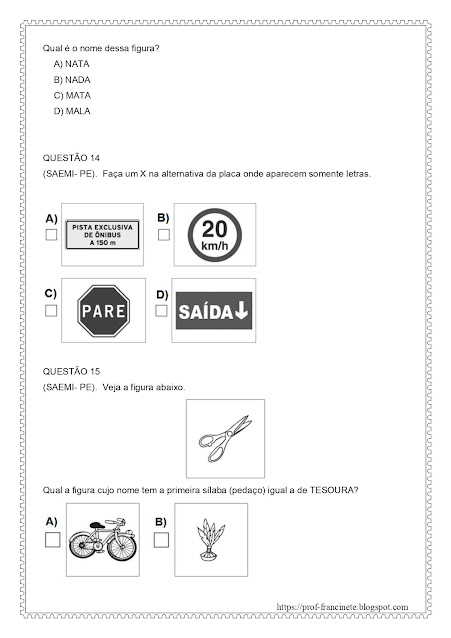 SIMULADO DE PORTUGUÊS – 2º E 3º ANO ALINHADO AO D1 – PARTE I