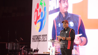 Pukul Bola Voli, Menpora dan Menhan Resmikan Puncak Peringatan Haornas 2023