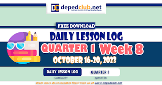 DLL QUARTER 1 WEEK 8 FOR  SY 2023-2024, FREE DOWNLOAD