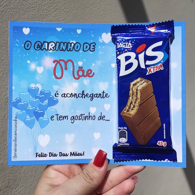 Lembrancinha para o dia das mães com chocolate bis