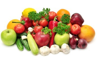 Colored fruits and vegetables