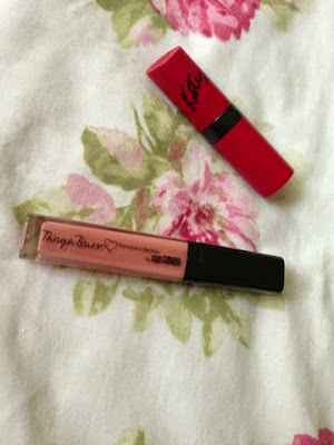 Rimmel lipstick in 107 and Tanya Burr cosmetics