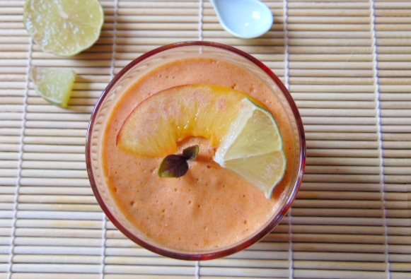 Apricot basil and lime mousse - raw and vegan