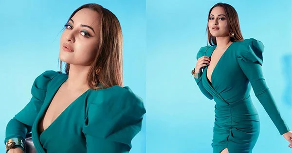 Sonakshi Sinha curvy body tight dress