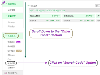 Baidu Search Box Code Option