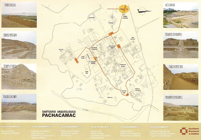 Mapa de Pachacamac, Perú