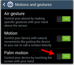 Activate Palm Motion Galaxy S4 