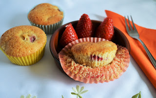 Vanille-Erdbeer-Muffins