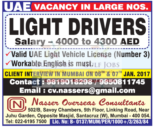 Large Job Vacancies for UAE