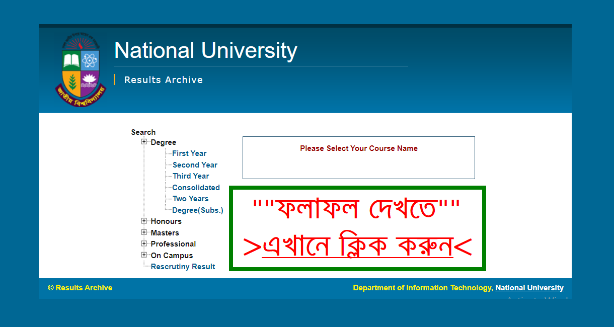 NU Honours Result 2023 National University Bangladesh