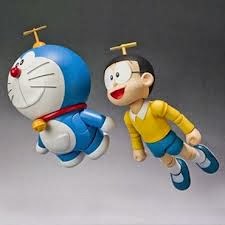 Gambar kartun Doraemon dengan baling-baling bambu  Dunia 