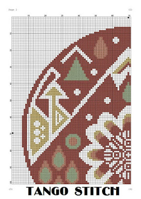 Abstract floral panel cross stitch pattern  - Tango Stitch