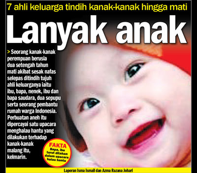 Fieda ♥: Gambar bayi 2 tahun yg mati akibat ditindih 