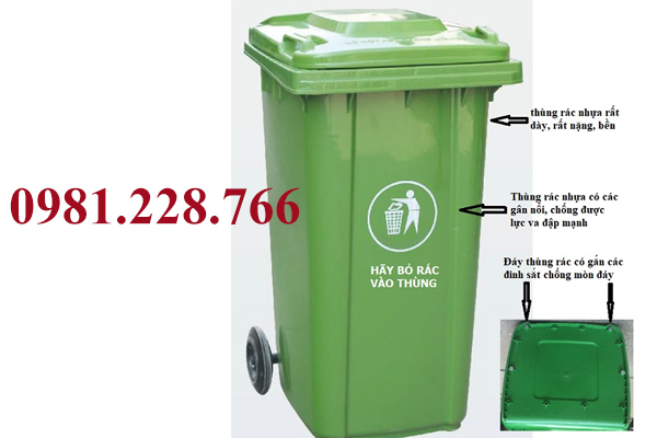 giá thùng rác nhựa 240L HDPE