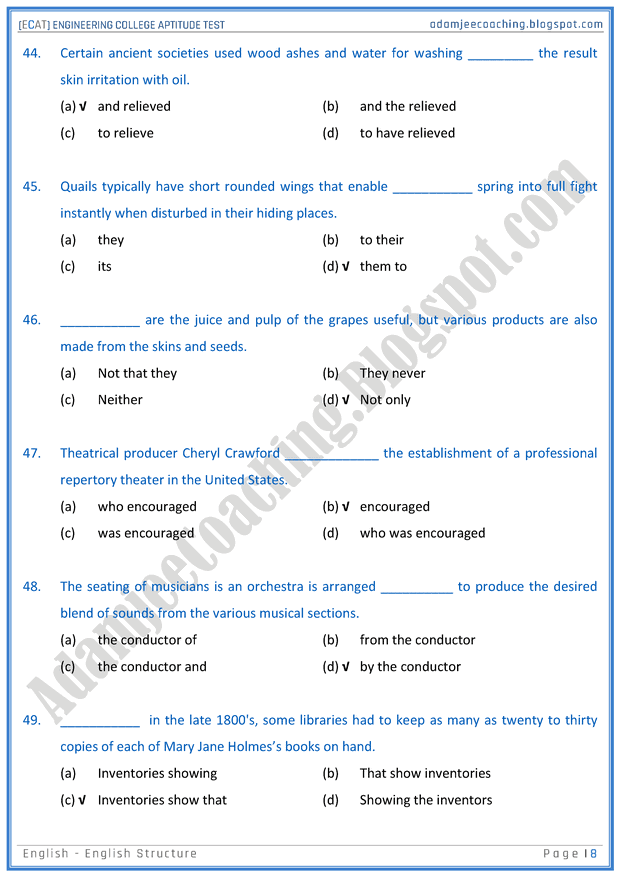 ecat-english-english-structure-mcqs-for-engineering-college-entry-test