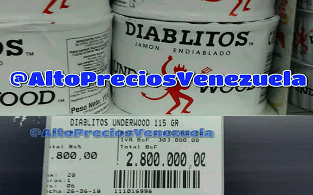 Una lata pequeña de Diablitos aumentó a 2.800.000 bolívares