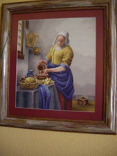 La lechera de Vermeer punto de cruz