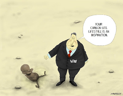 al gore political cartoon carbon lite starving african