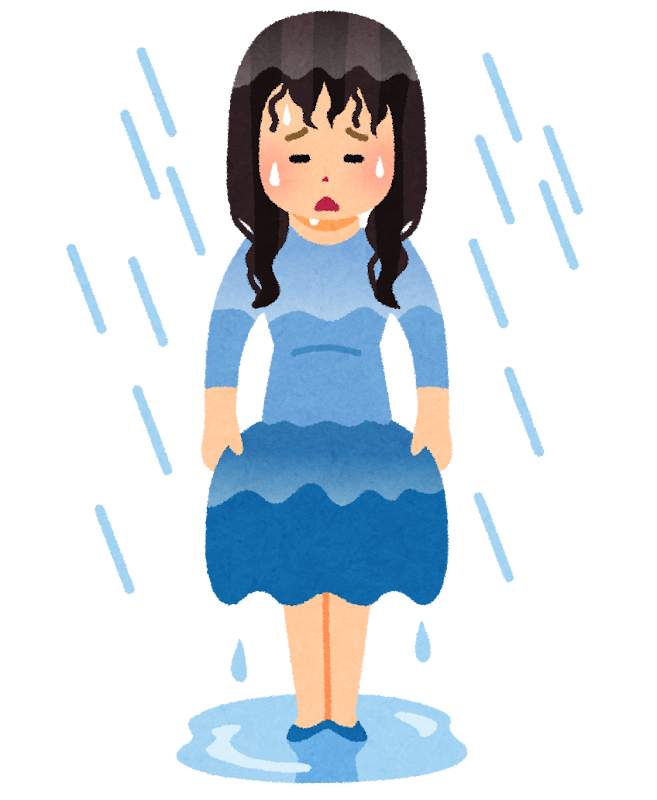 雨でずぶ濡れの人のイラスト かわいいフリー素材集 いらすとや