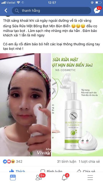 260k - Sữa rửa mặt Bubble Foam Cleanser 3 trong 1 - Hoài Thương Organic