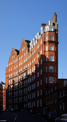 Albert Hall Mansions, kensington, london, architecture, building, decorative, design, detail, grade II, grade 2, heritage, history, light and shade, listed, old, queen anne, style, victorian, greater london, britain, england, uk