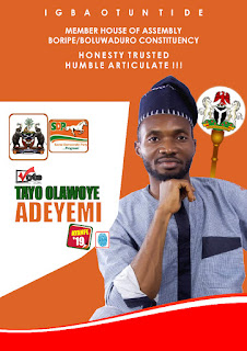 VOTE: Tayo Adeyemi for House of Assembly Boripe/Boluwaduro Constituency, 2019